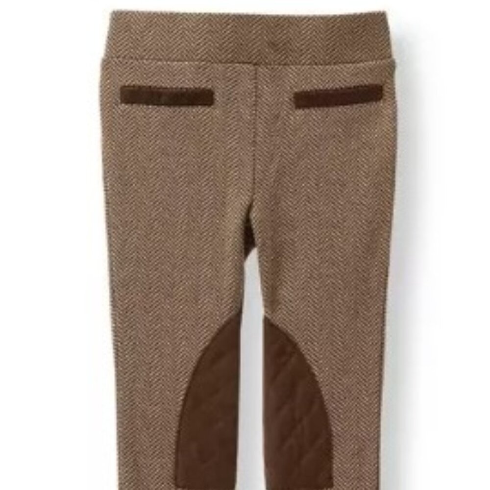 Janie and  Jack Brown Herringbone Ponte Riding Pant 12-18 months